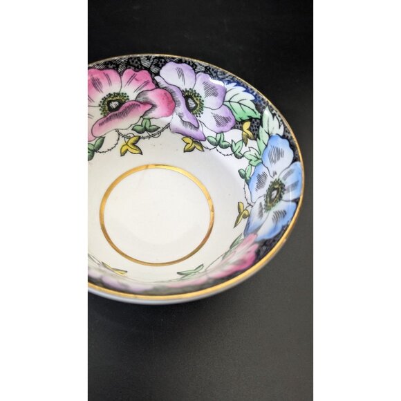 Taylor & Kent Bone China Teacup England Art Deco Floral Gold Trim Vintage - Picture 6 of 13